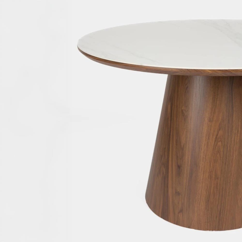 Eettafel donkerbruin marmer rond 115cm
