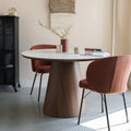 Eettafel donkerbruin marmer rond 115cm