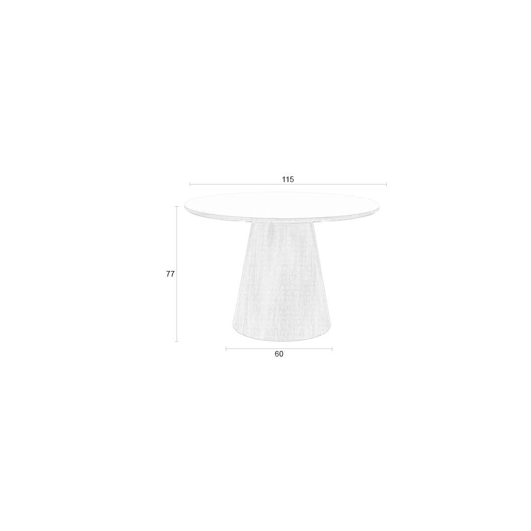 Eettafel donkerbruin marmer rond 115cm