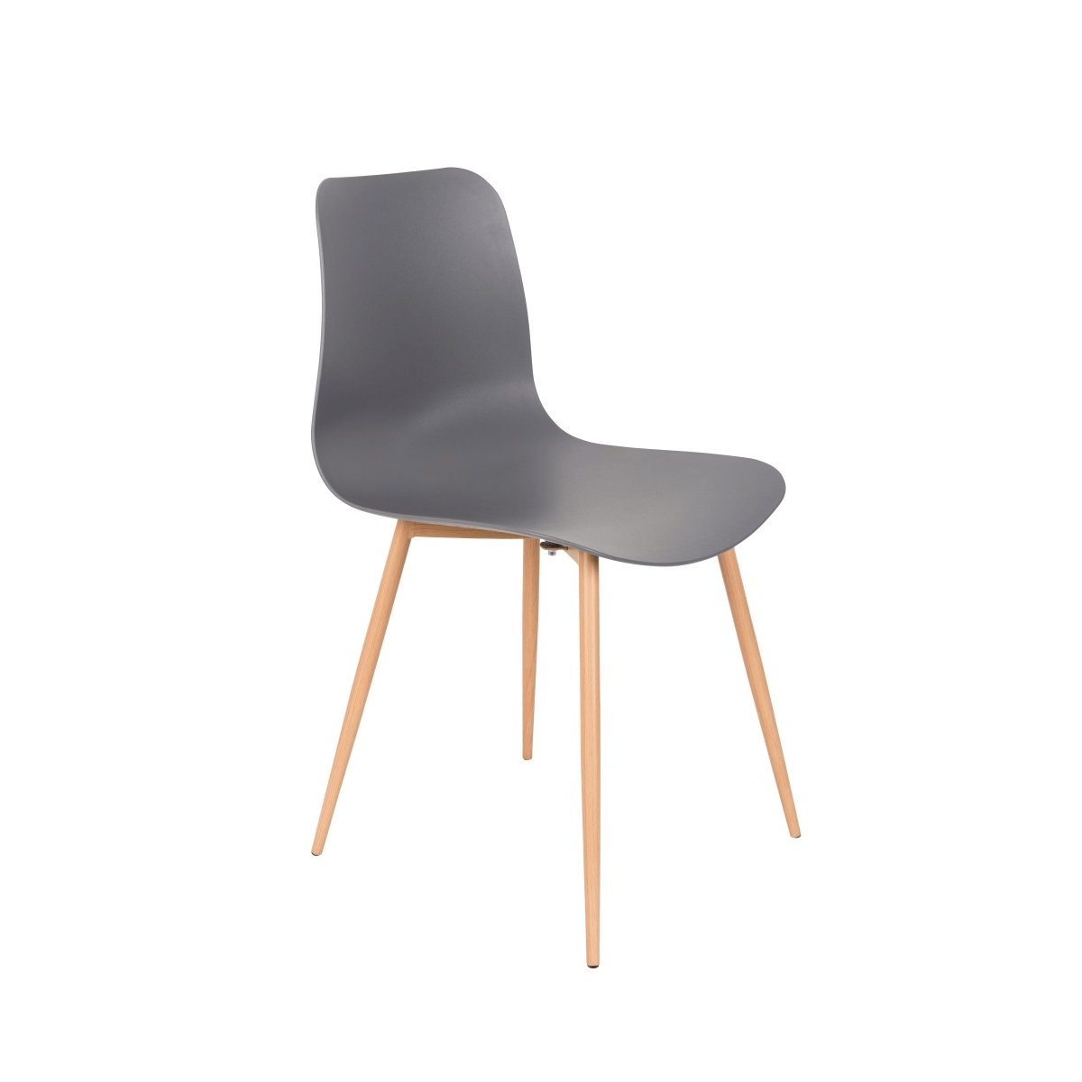 Eetkamerstoel grijs met houten onderstel