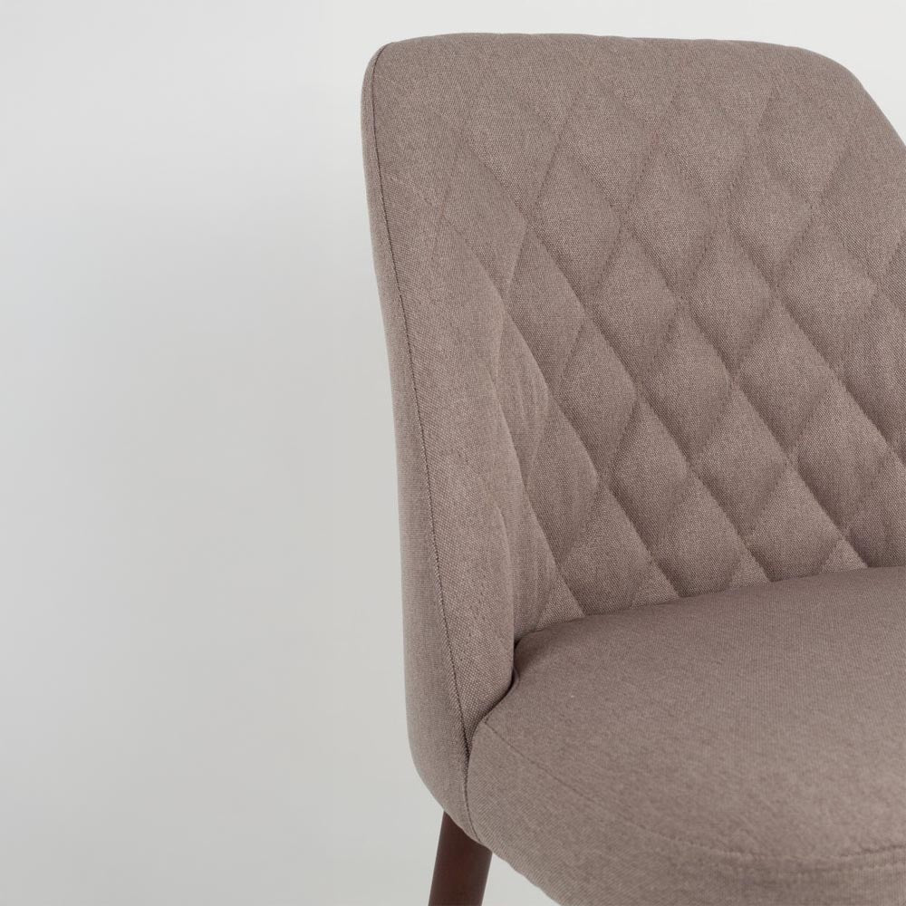 Eetkamerstoel beige met houten onderstel