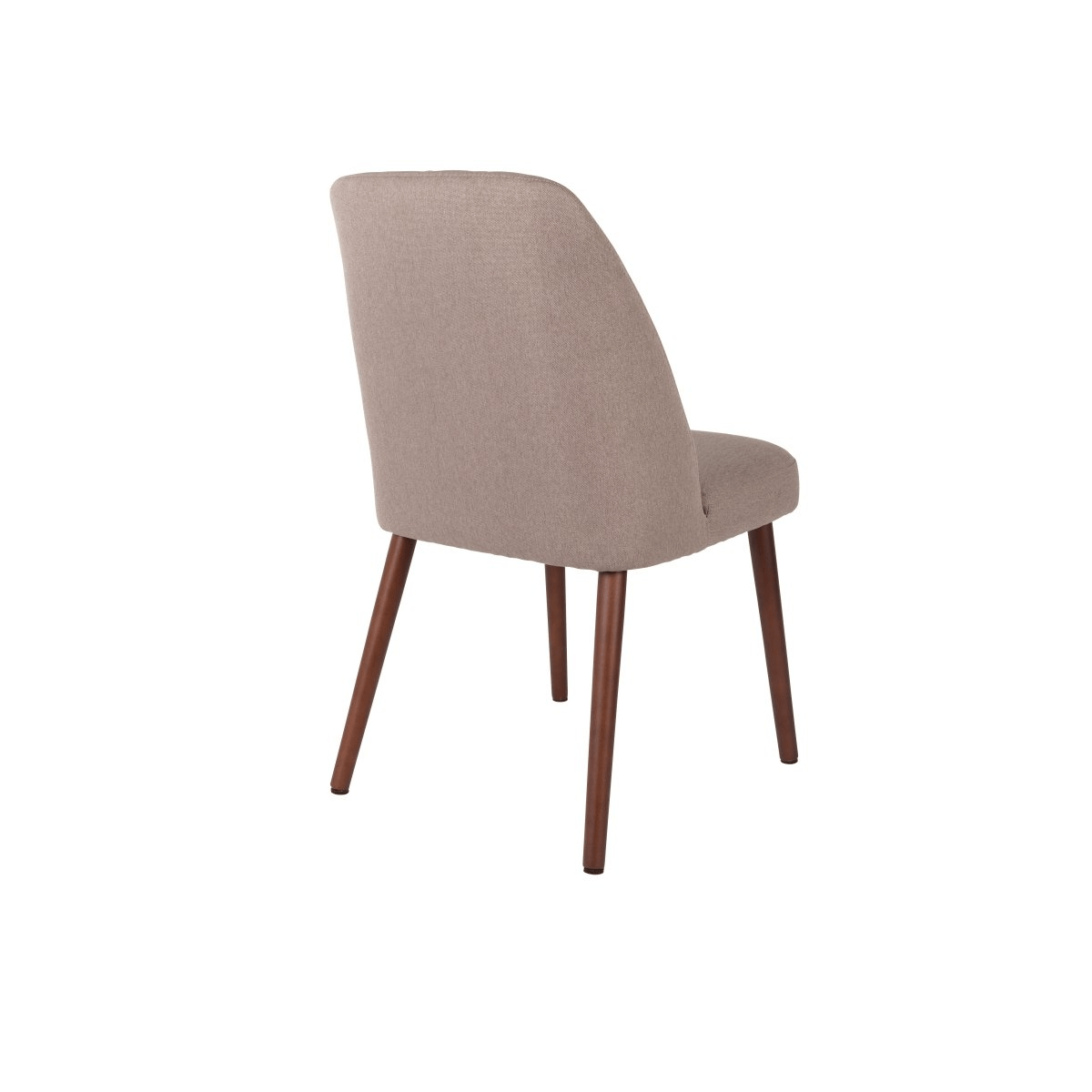 Eetkamerstoel beige met houten onderstel