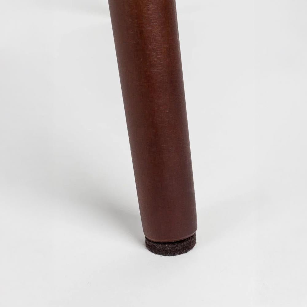 Eetkamerstoel beige met houten onderstel
