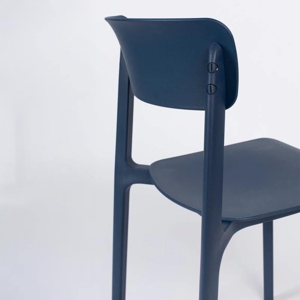 Eetkamerstoel donkerblauw kunststof
