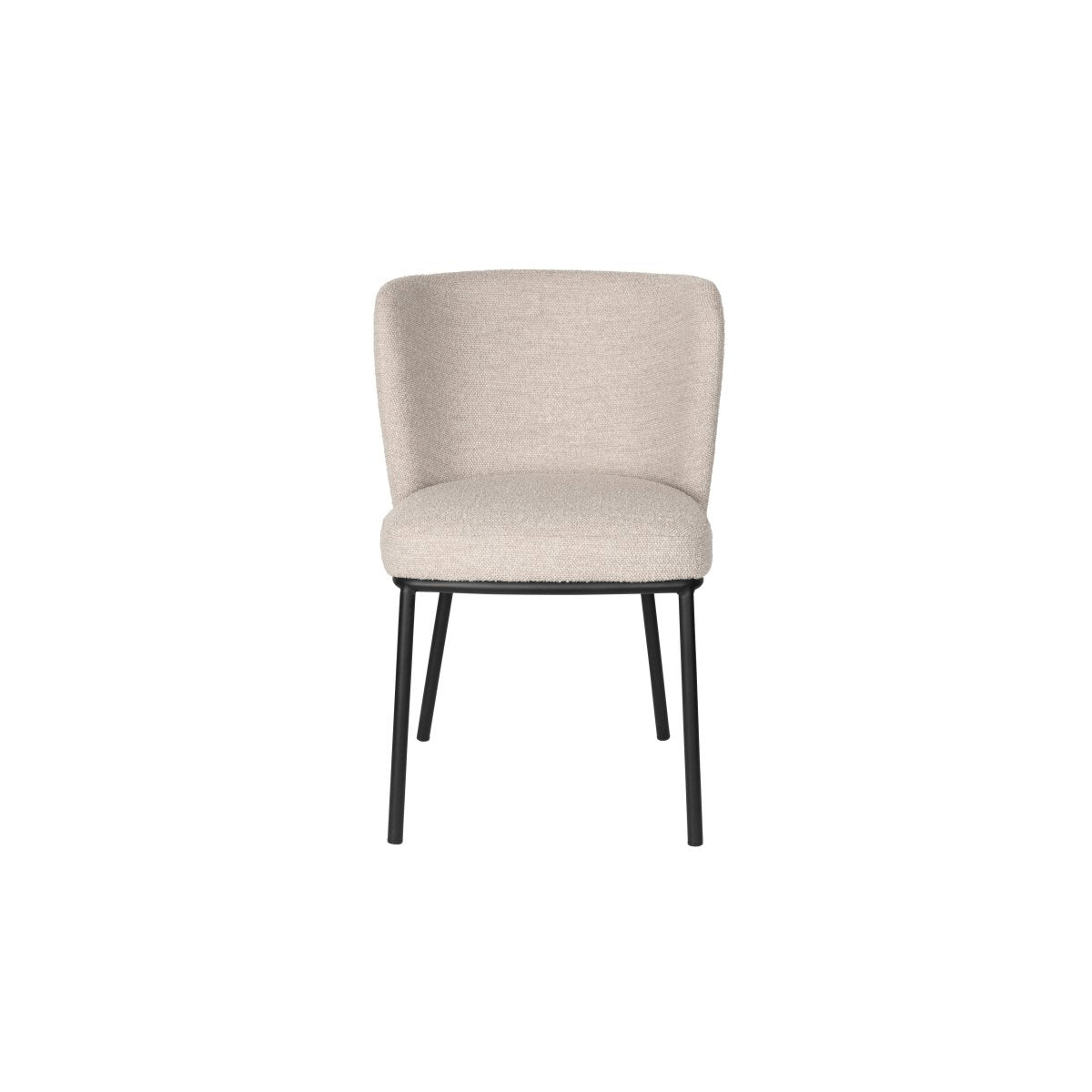 Eetkamerstoel beige met zwart onderstel
