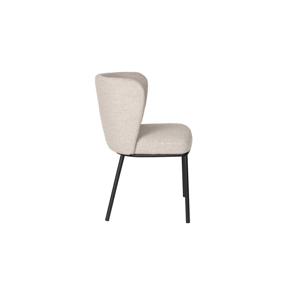 Eetkamerstoel beige met zwart onderstel