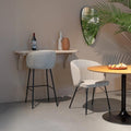 Eetkamerstoel beige met zwart onderstel