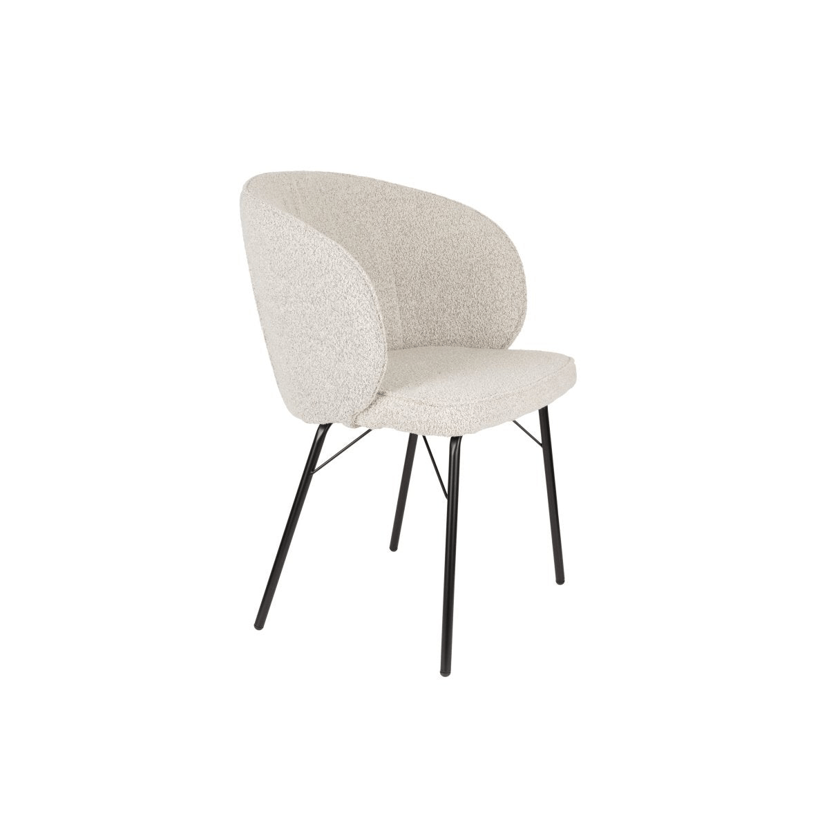 Eetkamerstoel beige met zwart onderstel