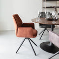 Fauteuil bruin met zwart onderstel