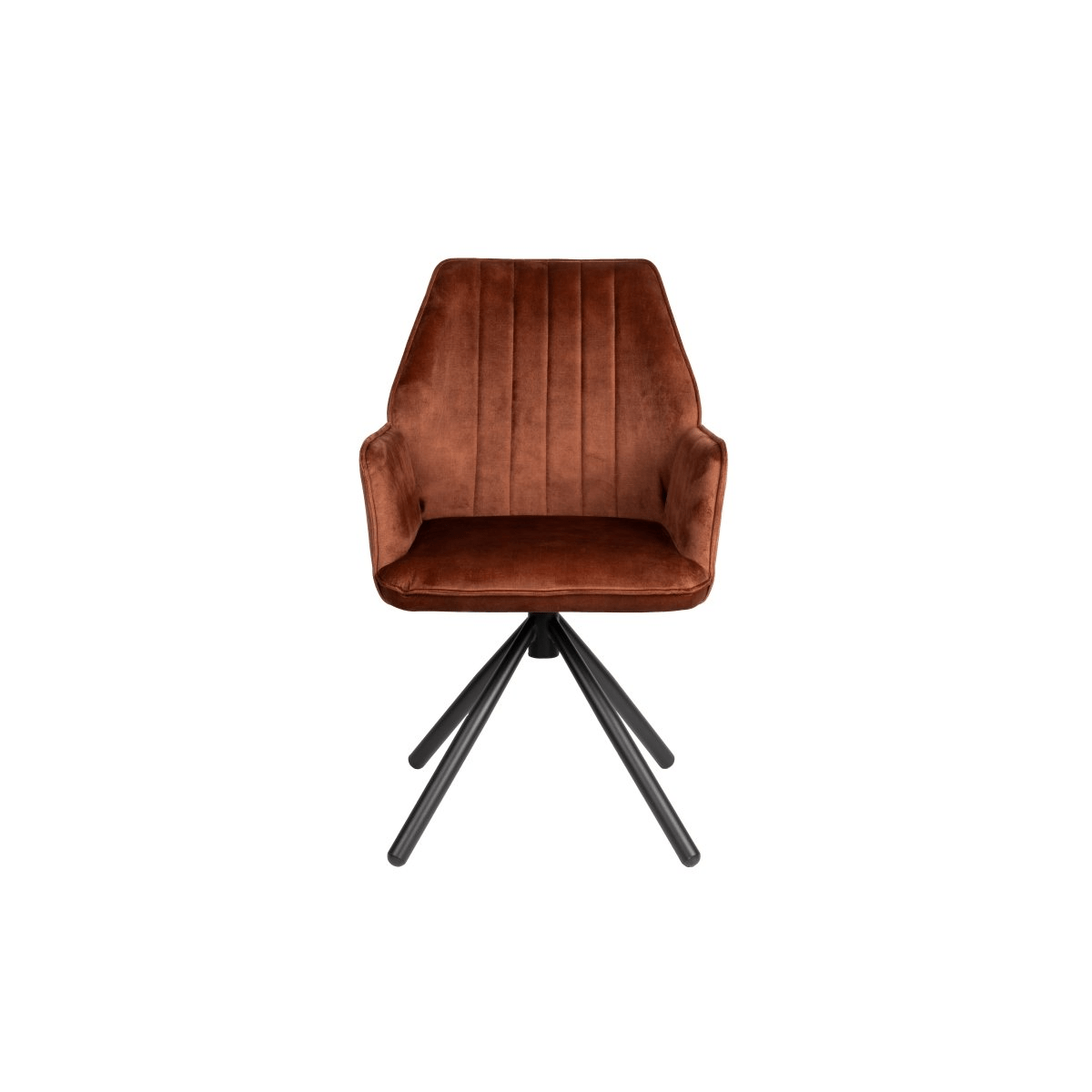 Fauteuil bruin met zwart onderstel