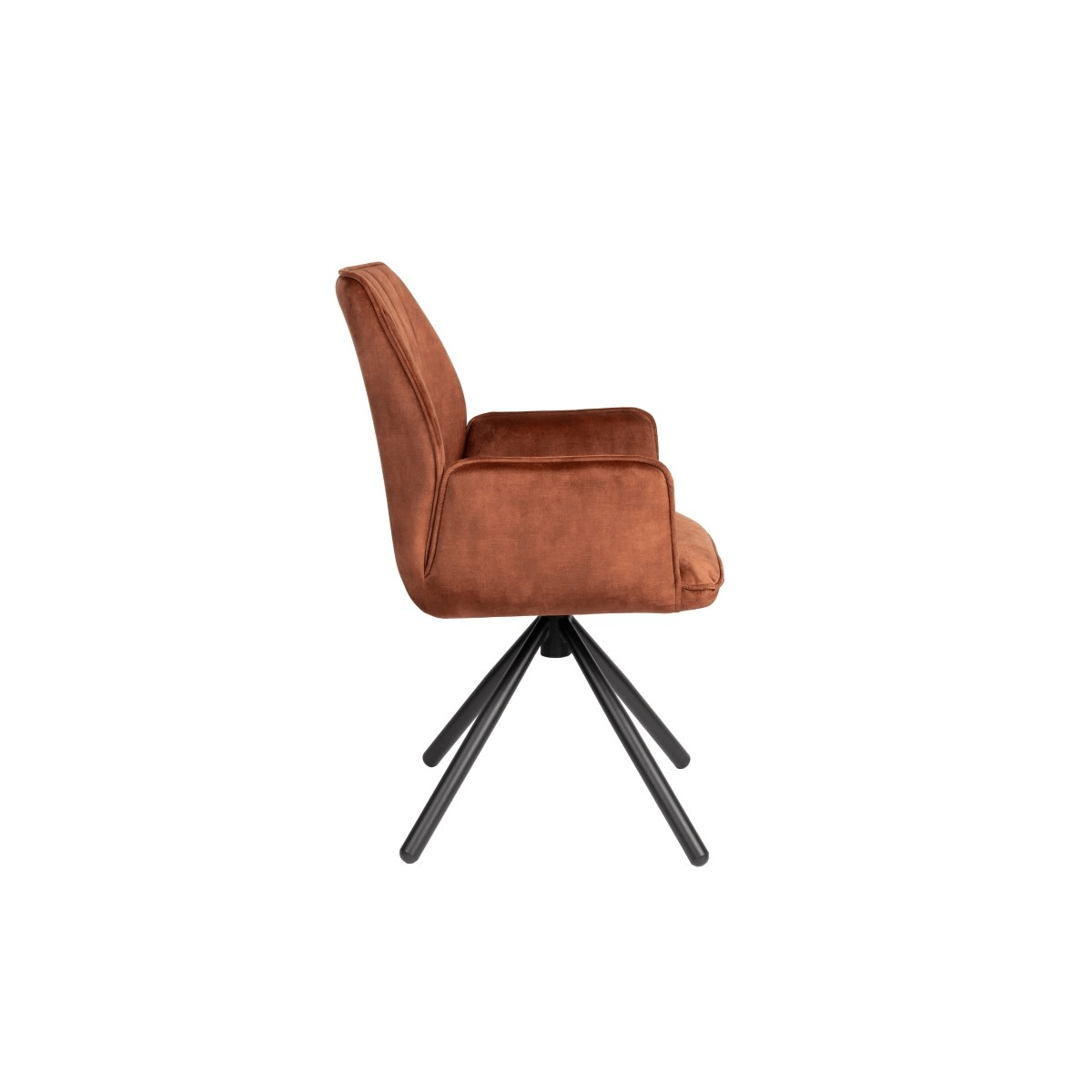 Fauteuil bruin met zwart onderstel