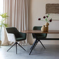 Fauteuil beige bruin met zwart onderstel