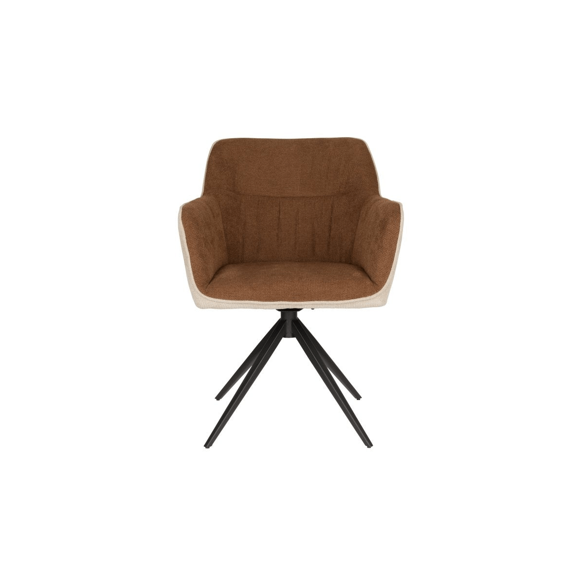 Fauteuil beige bruin met zwart onderstel