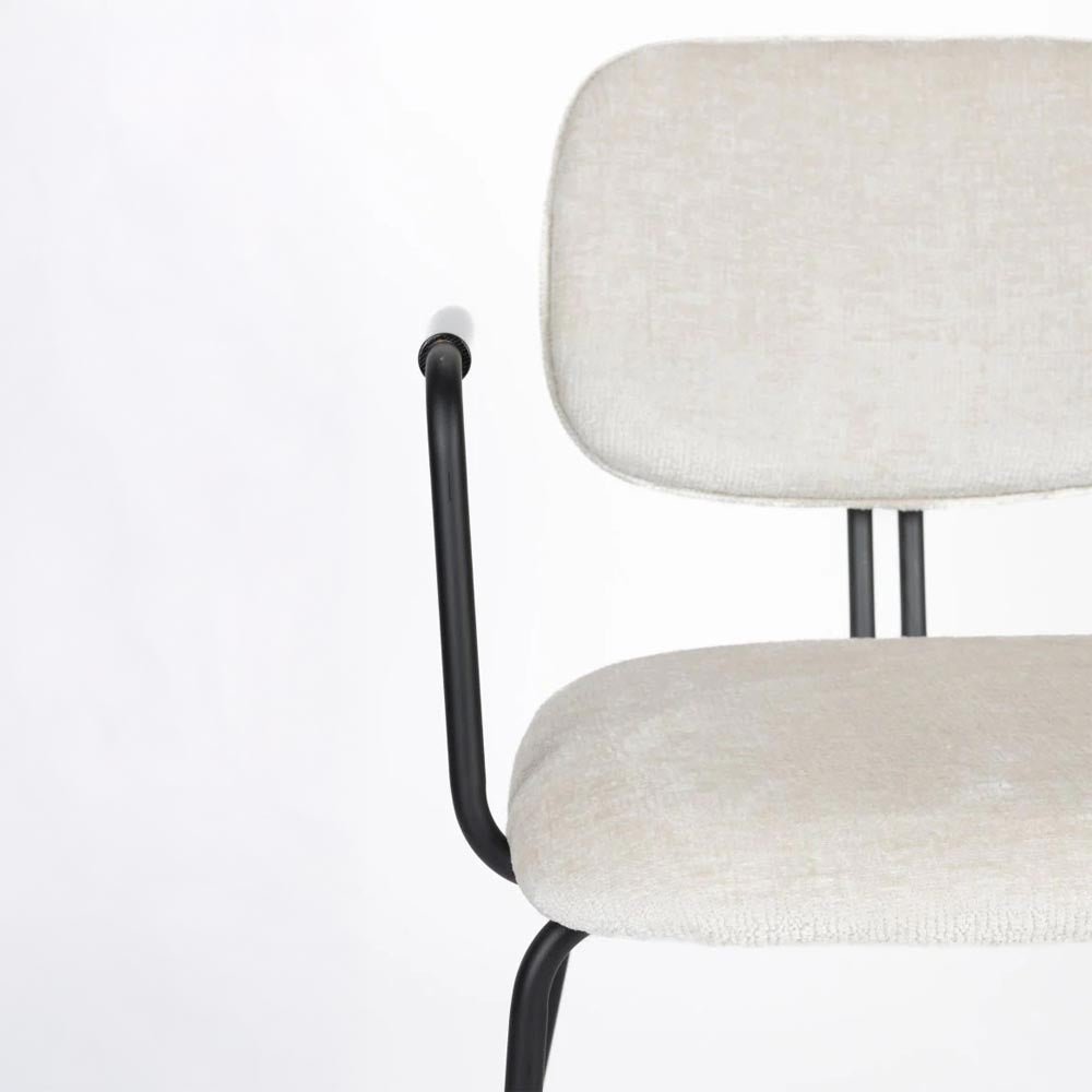 Fauteuil wit met zwart onderstel