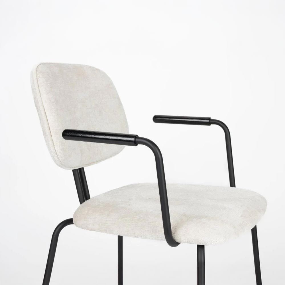 Fauteuil wit met zwart onderstel