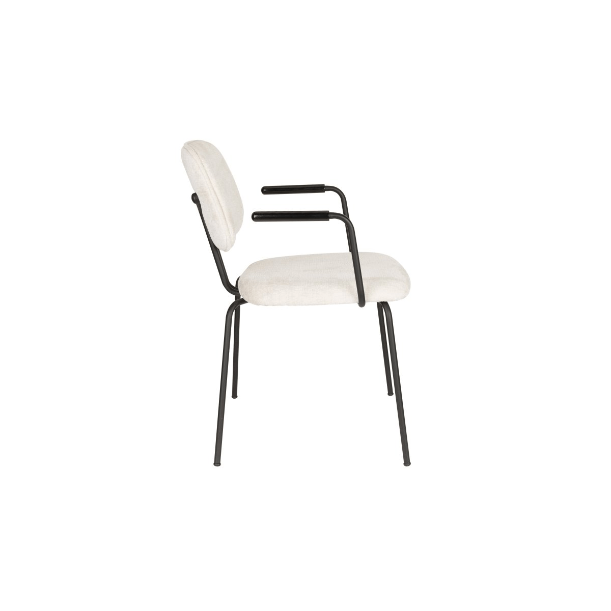 Fauteuil wit met zwart onderstel
