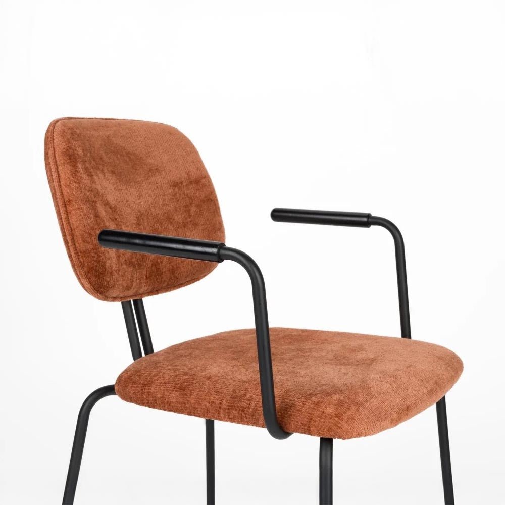 Fauteuil oranje met zwart onderstel