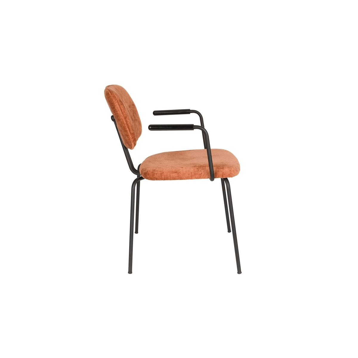 Fauteuil oranje met zwart onderstel