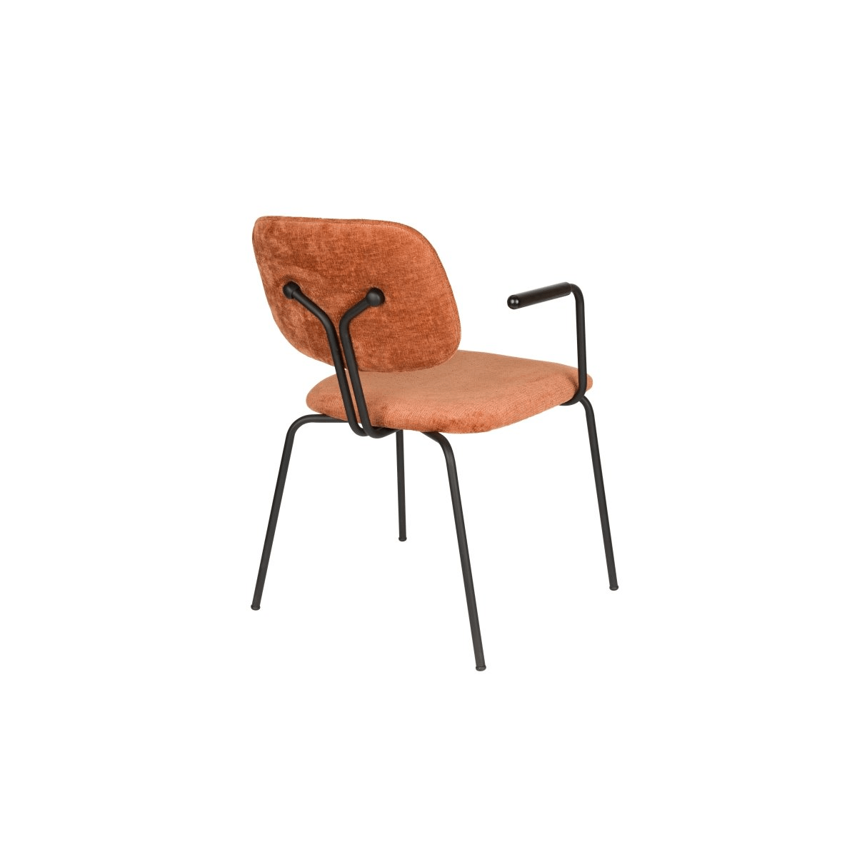 Fauteuil oranje met zwart onderstel