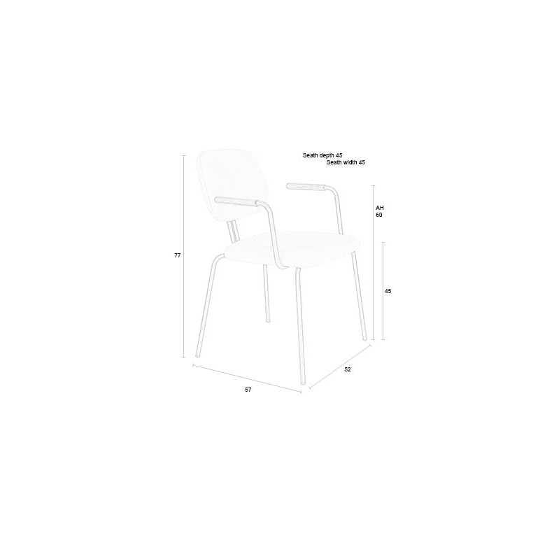 Fauteuil oranje met zwart onderstel