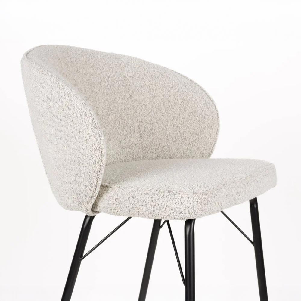 Barkruk beige met zwart onderstel