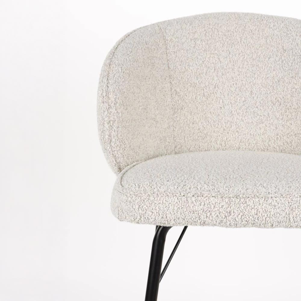 Barkruk beige met zwart onderstel