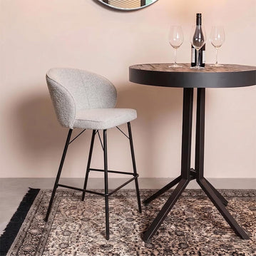 Barkruk beige met zwart onderstel