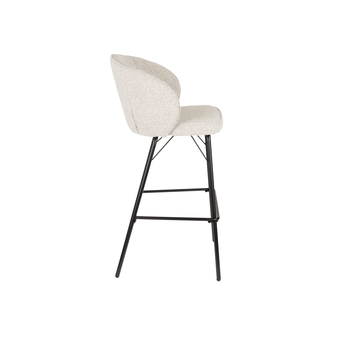 Barkruk beige met zwart onderstel