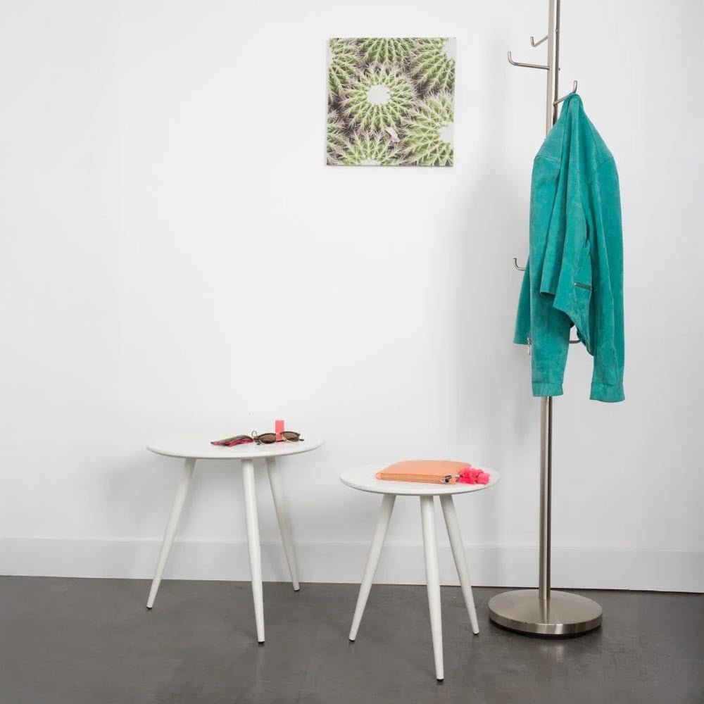 Bijzettafel wit rond set