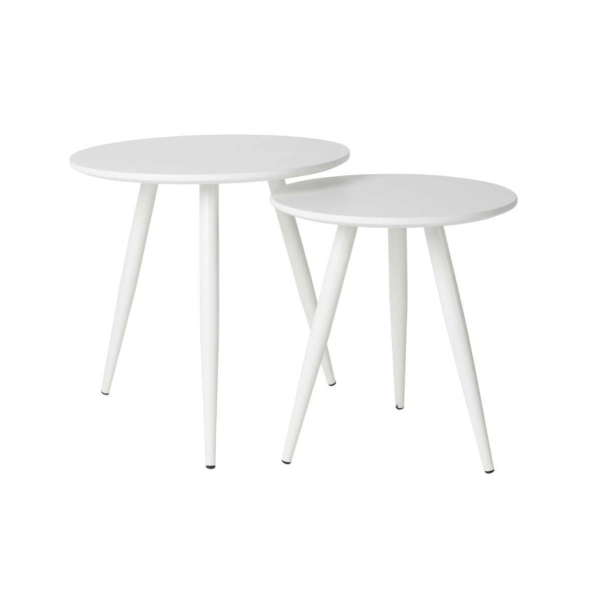 Bijzettafel wit rond set