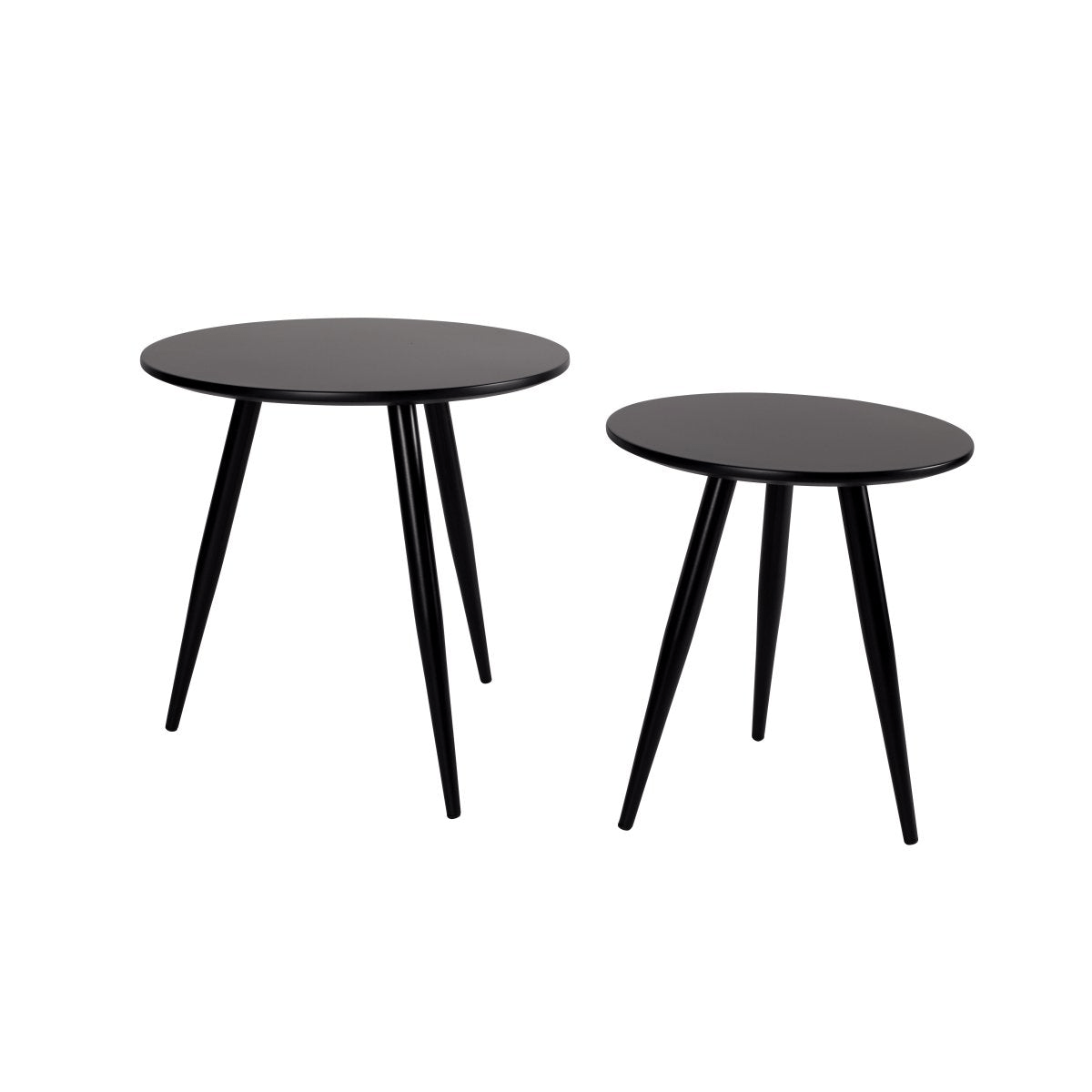 Bijzettafel zwart rond set