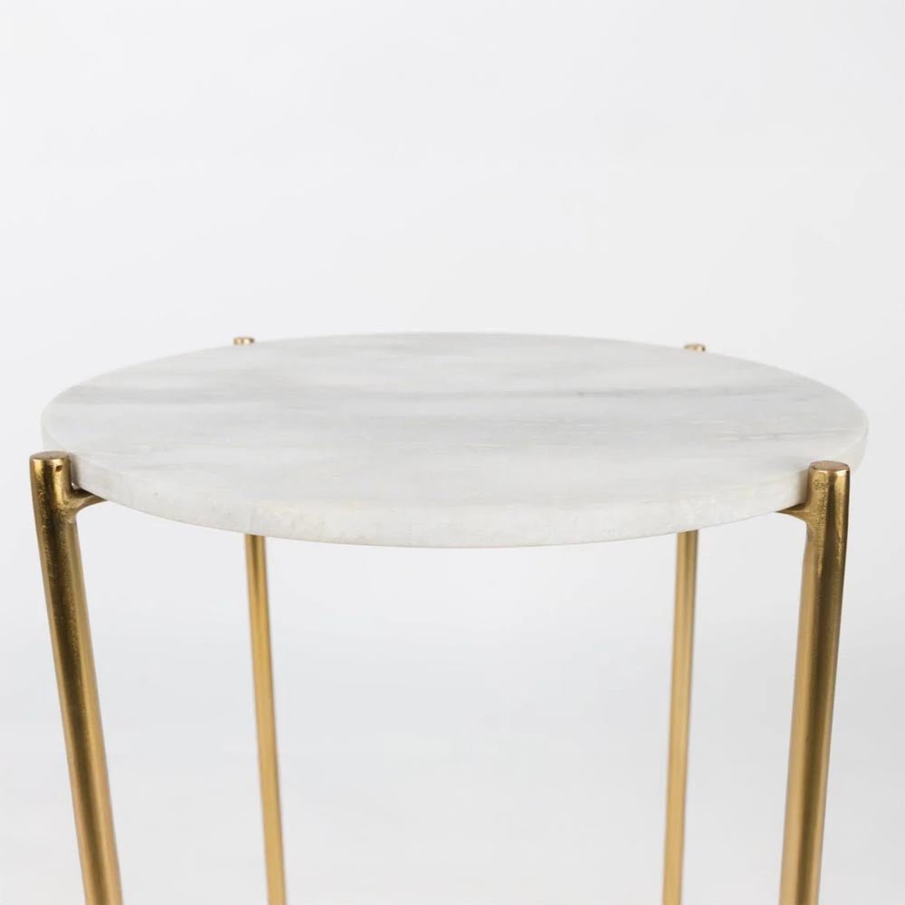 Salontafel marmer met gouden onderstel