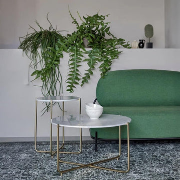 Salontafel marmer met gouden onderstel