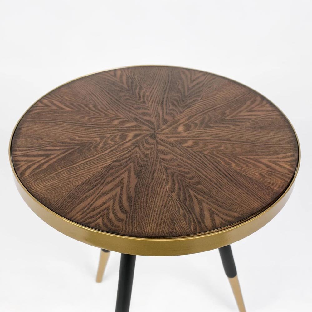 Bijzettafel donkerbruin rond