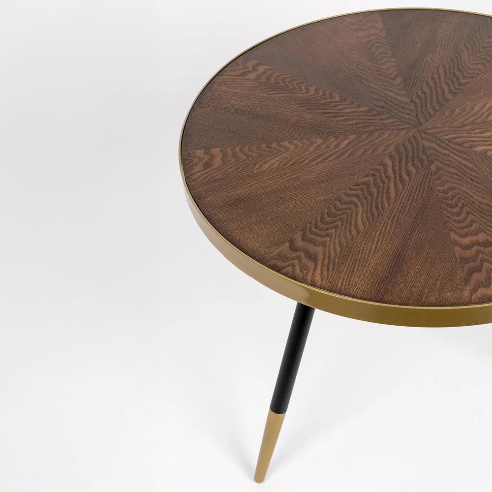 salontafel bruin met goud rond 61cm