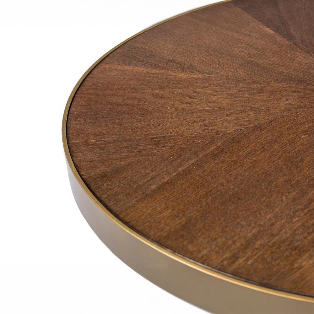salontafel bruin met goud rond 61cm