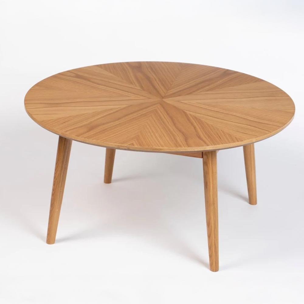 Eikenhouten salontafel rond 80cm