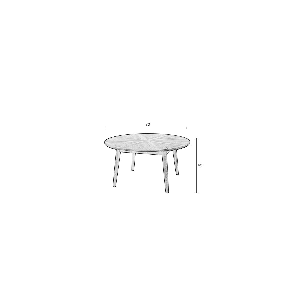 Eikenhouten salontafel rond 80cm