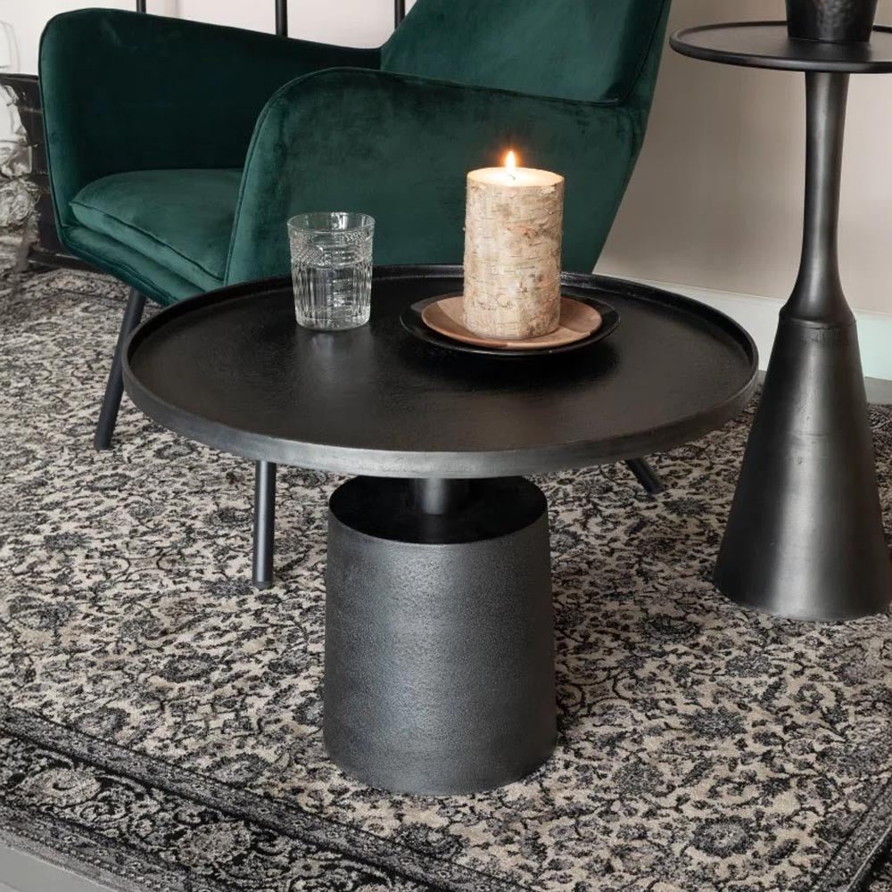 Salontafel metaal zwart rond