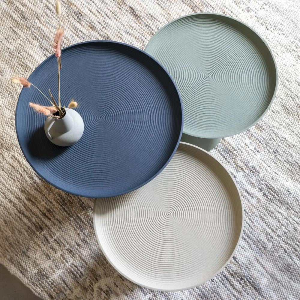 Bijzettafel ivoor rond