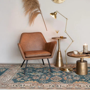 Loungefauteuil bruin met zwart onderstel