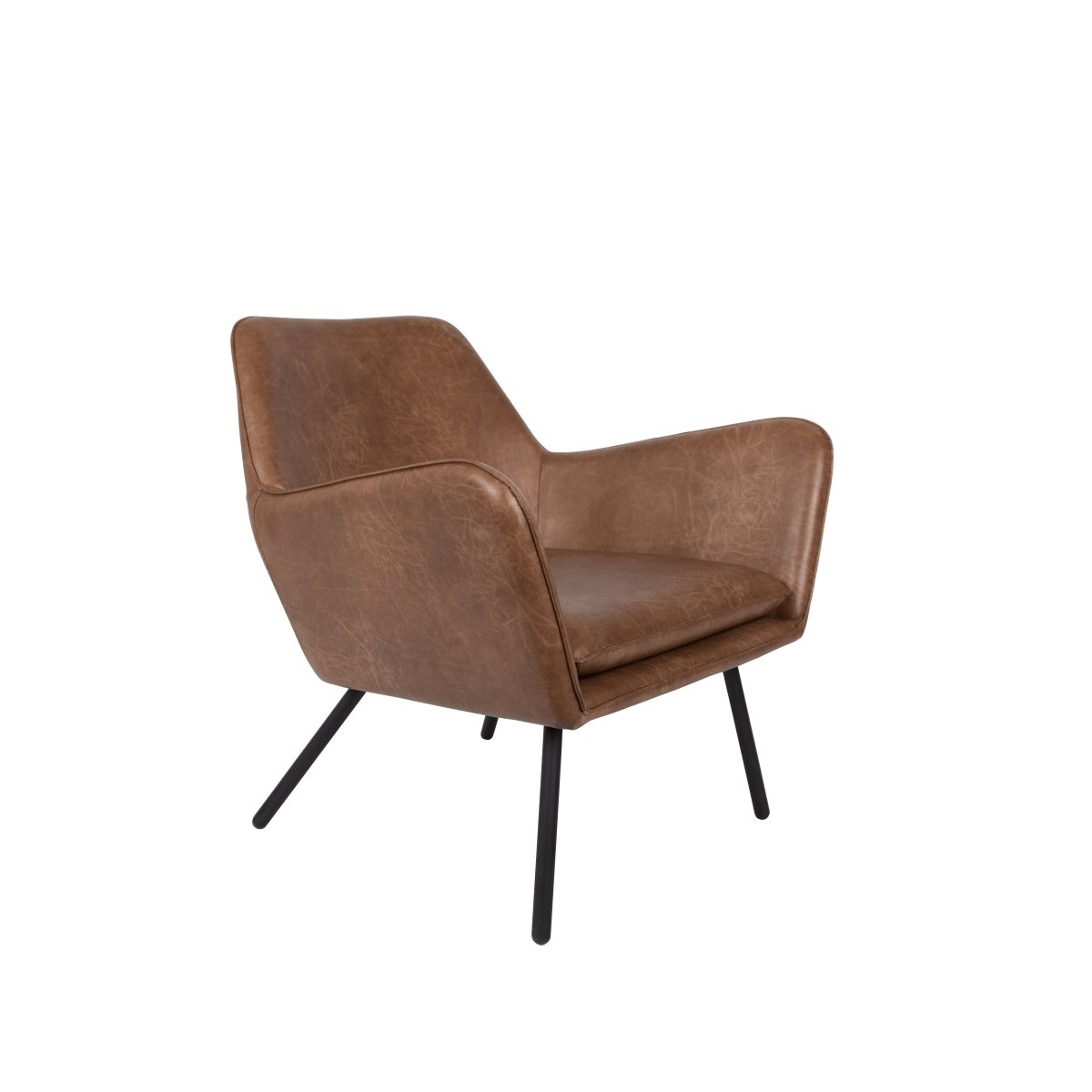 Loungefauteuil bruin met zwart onderstel