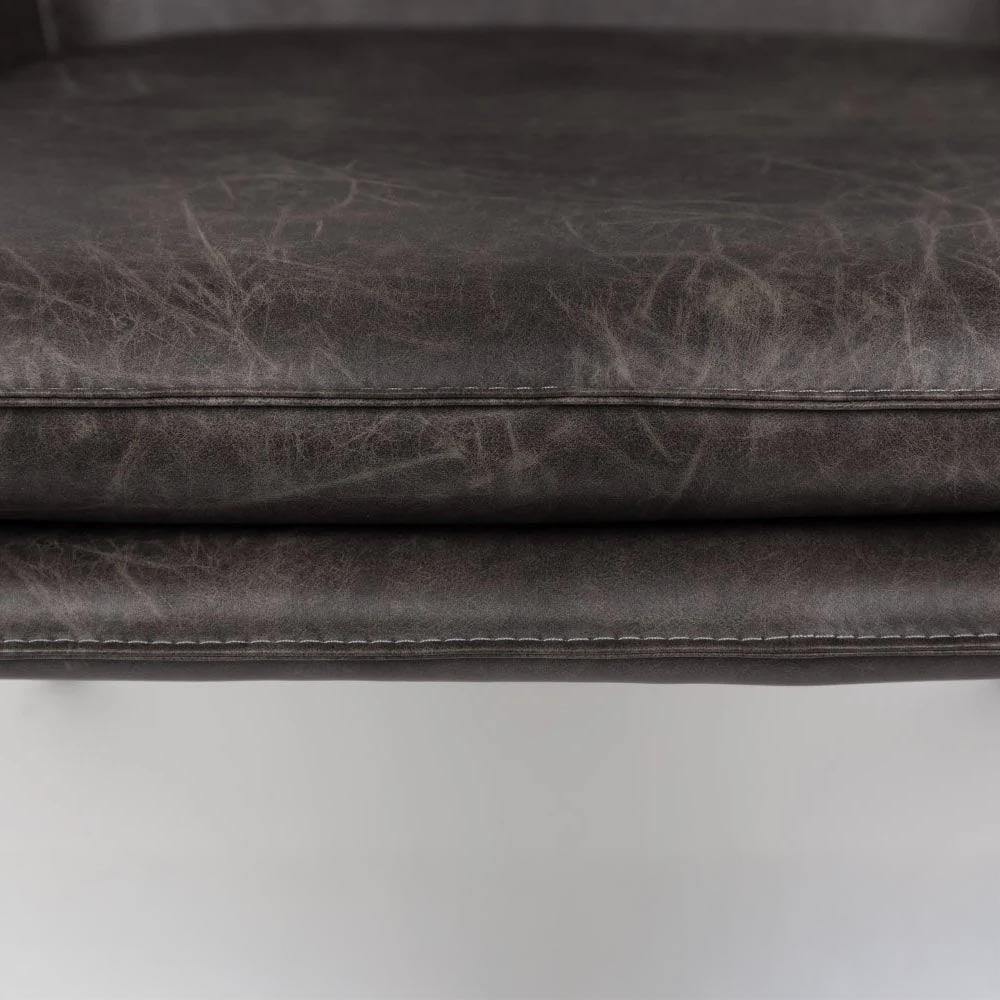 Loungefauteuil donkergrijs met zwart onderstel