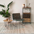 Loungefauteuil groen met zwart onderstel