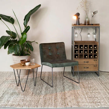 Loungefauteuil groen met zwart onderstel