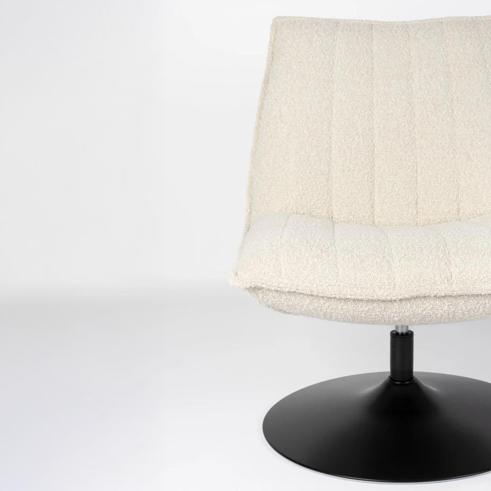 Loungefauteuil off white met zwarte poot
