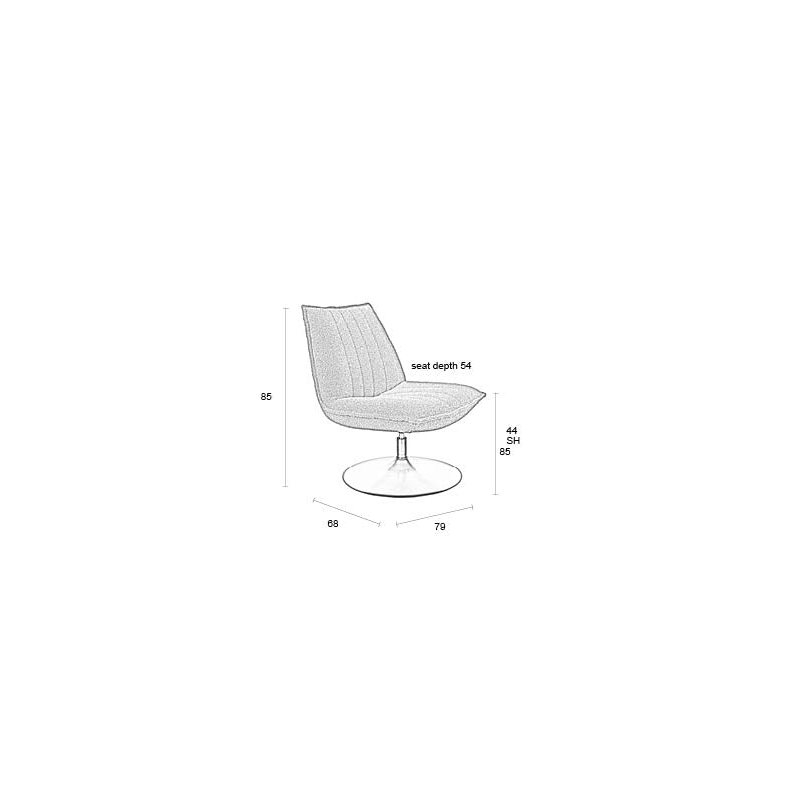 Loungefauteuil off white met zwarte poot