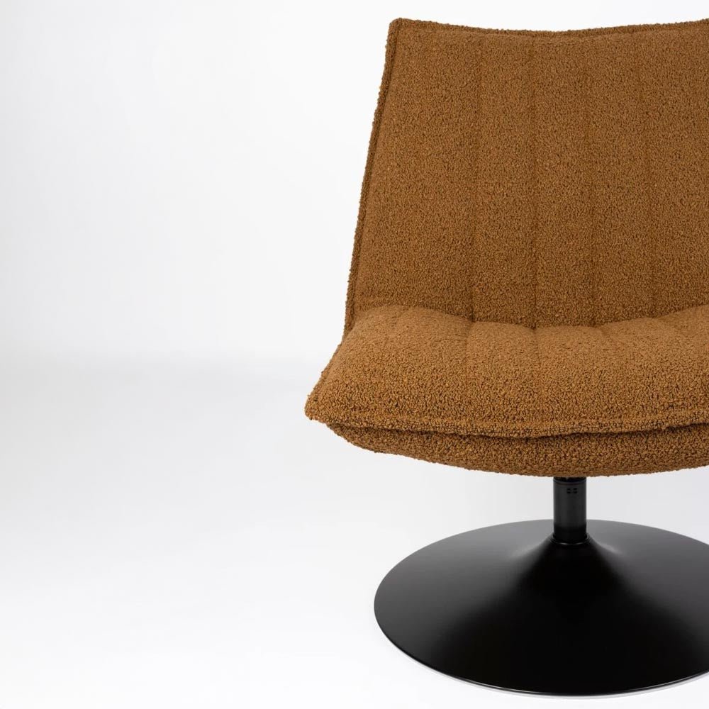 Loungefauteuil oker met zwarte poot