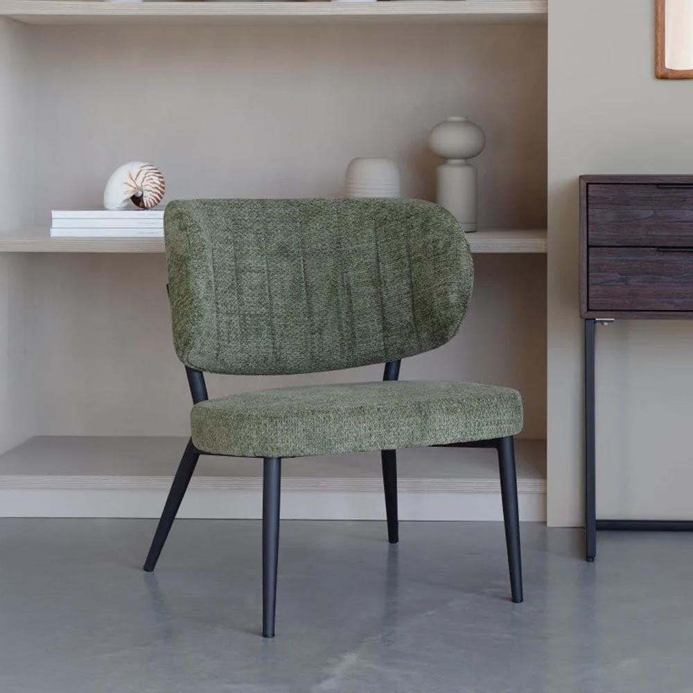 Loungefauteuil groen met zwart onderstel