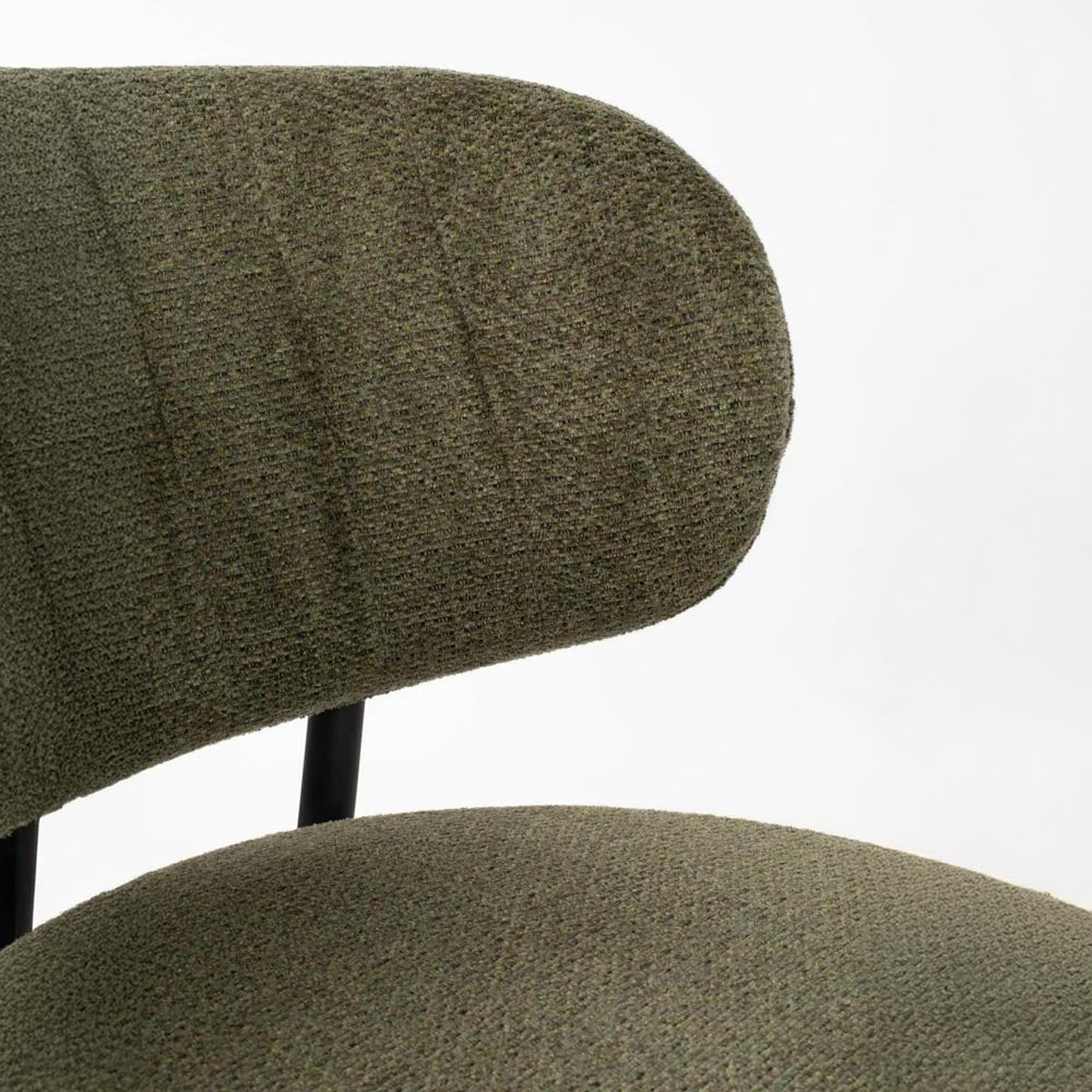 Loungefauteuil groen met zwart onderstel